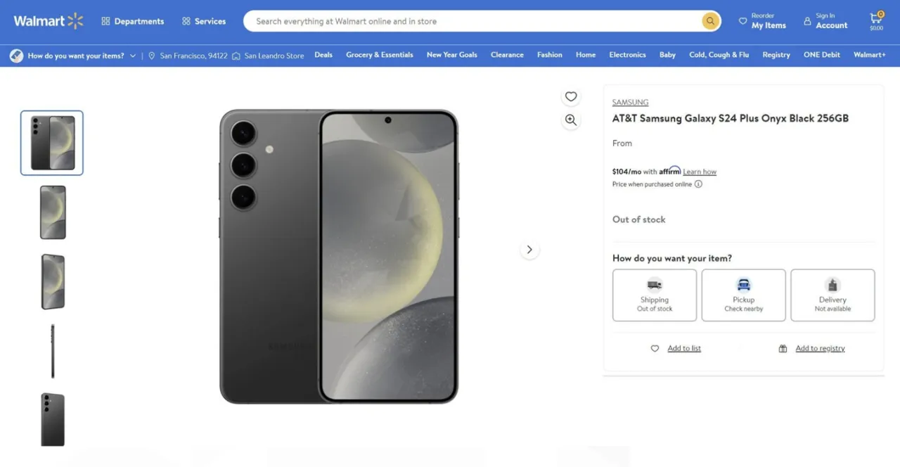 沃尔玛提前上架三星GalaxyS24+！好队友？