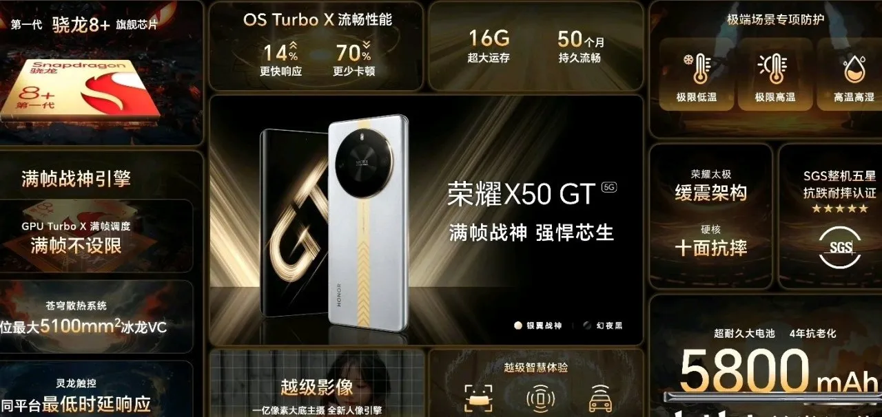 荣耀 X50 GT正式发布  2199元起售