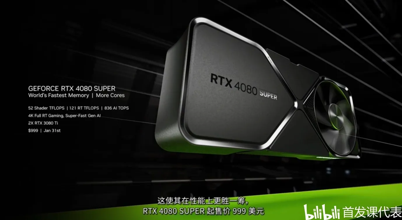 英伟达 RTX 40 SUPER显卡发布：4899 元起