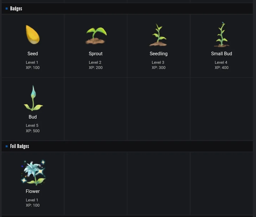 Steam徽章推荐第十五弹 花卉篇