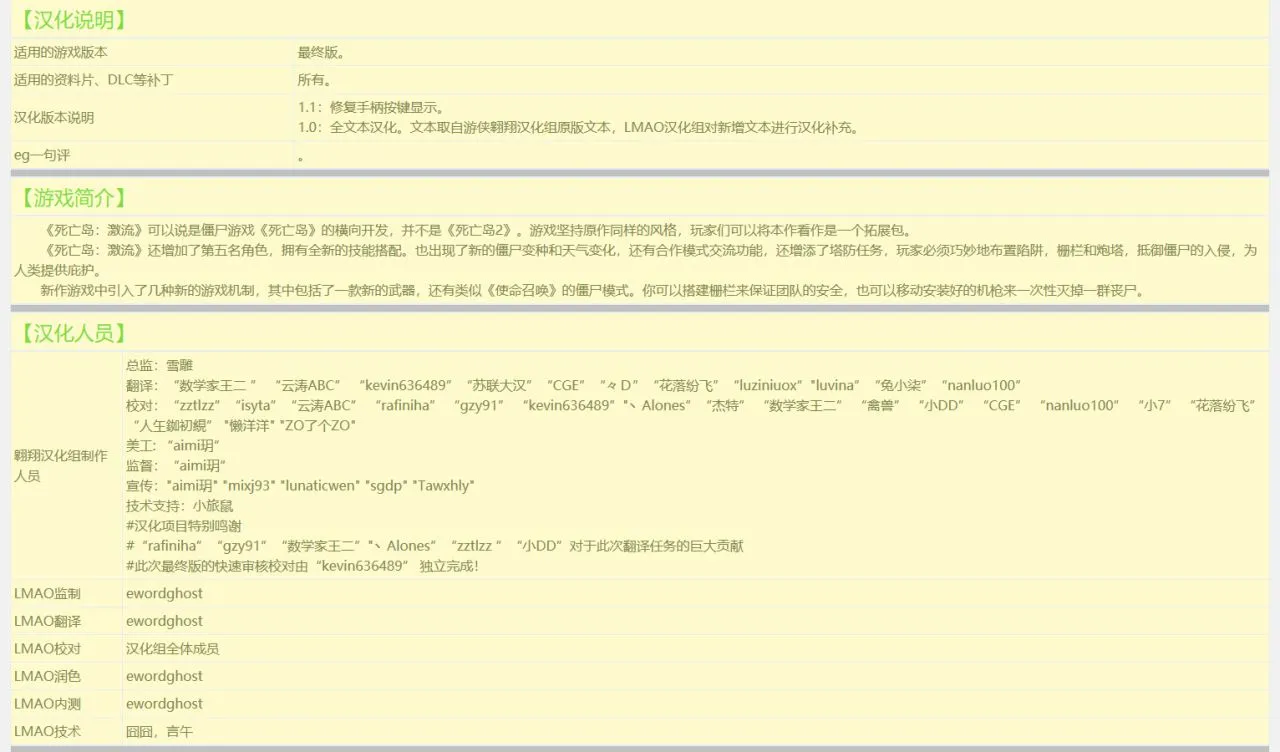 steam限时喜加一《死亡岛：激流终极版》汉化文件及步骤