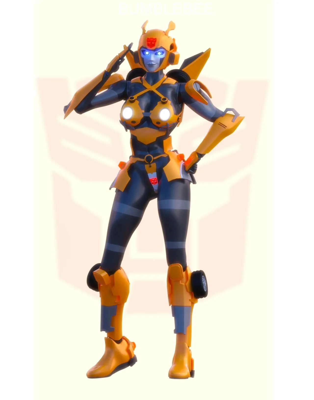 变形金刚女性角色插画合集，大黄蜂也变成了女性