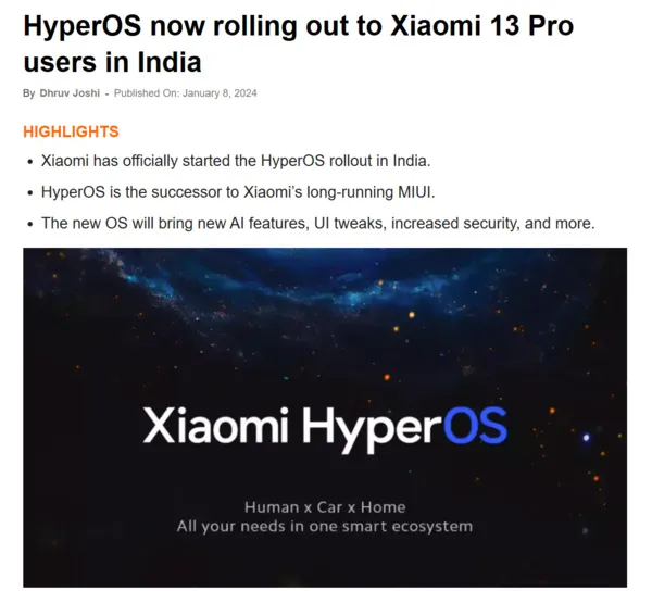 小米澎湃OS走出国门！海外市场开启推送：全面替代MIUI