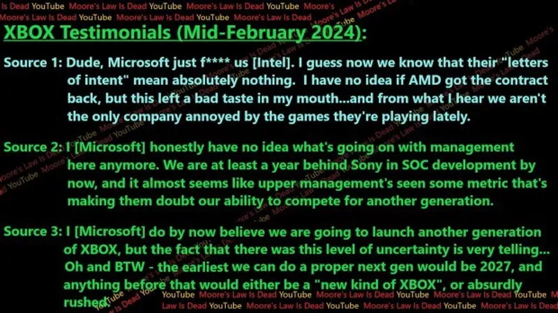 消息称英特尔与Xbox合作下一代主机不太愉快