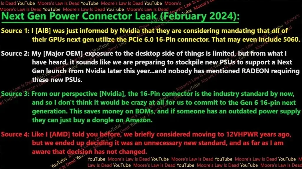 RTX50系显卡细节曝光：英伟达要全系用新接口 功耗飞起