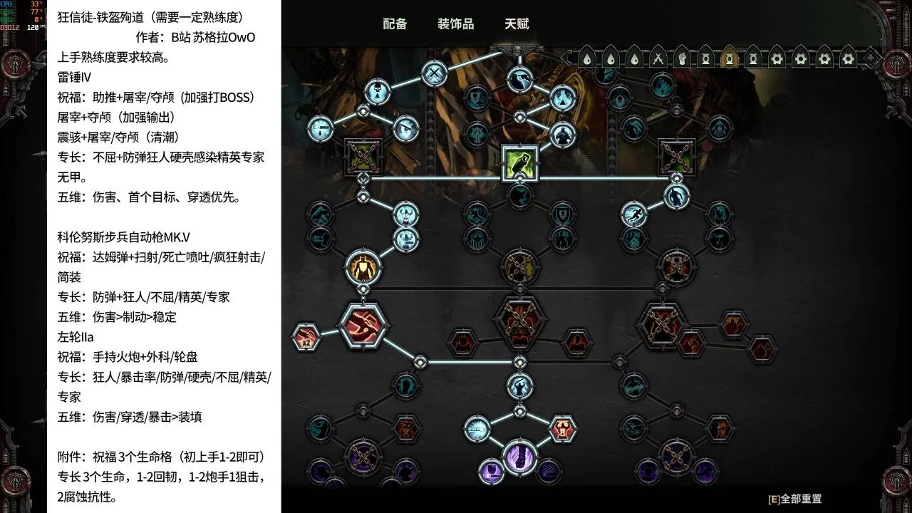 【战锤40K暗潮】全职业常用配装玩法详细攻略