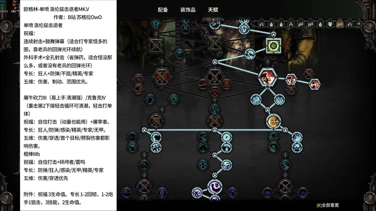 【战锤40K暗潮】全职业常用配装玩法详细攻略