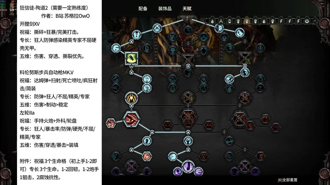 【战锤40K暗潮】全职业常用配装玩法详细攻略