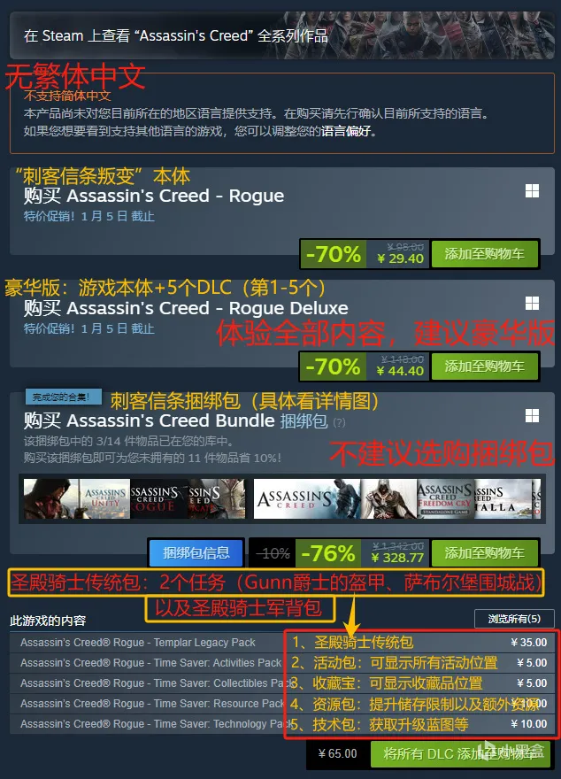 游戏购买指南系列——刺客信条系列