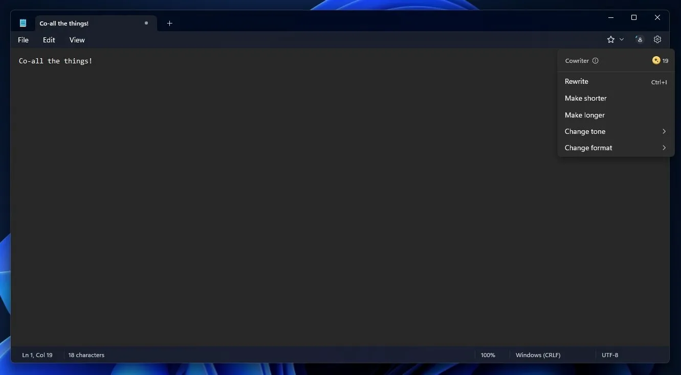 微软将在Windows 11的记事本中添加ChatGPT AI