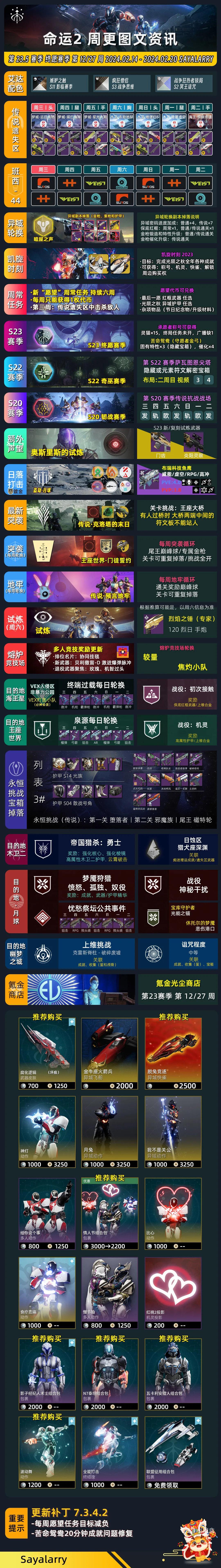 《命运2 周报 24/02/14》质量效应联动丨更新补丁7.3.4.2