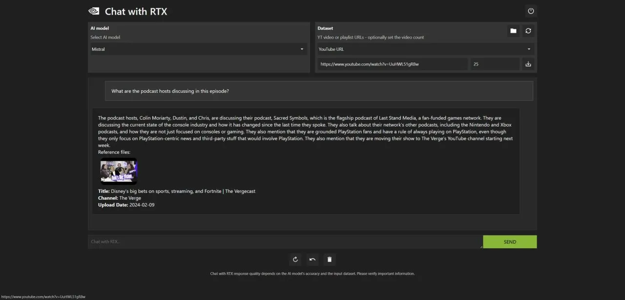 Nvidia发布可以在PC上本地运行的AI聊天机器人Chat with RTX