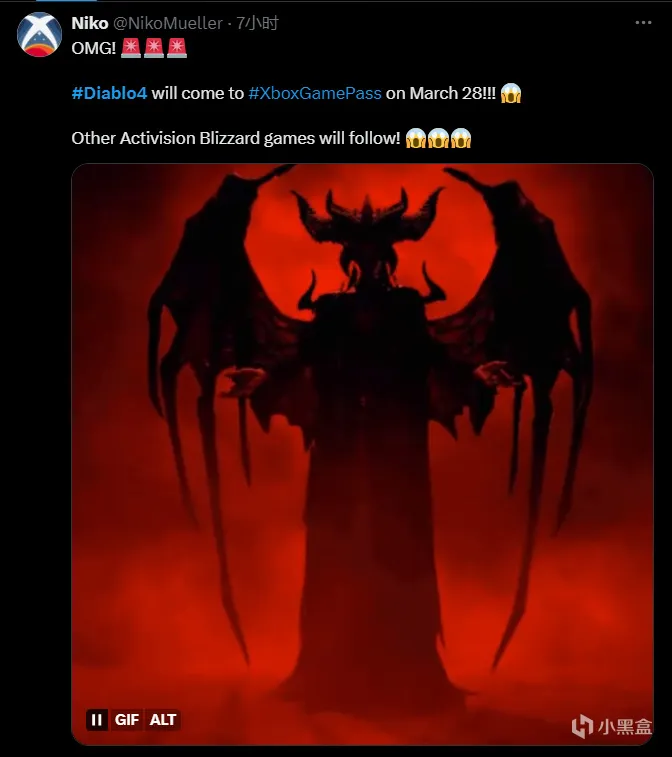 Xbox上推特热搜！暗黑4登XGP 玩家群体欢欣鼓舞