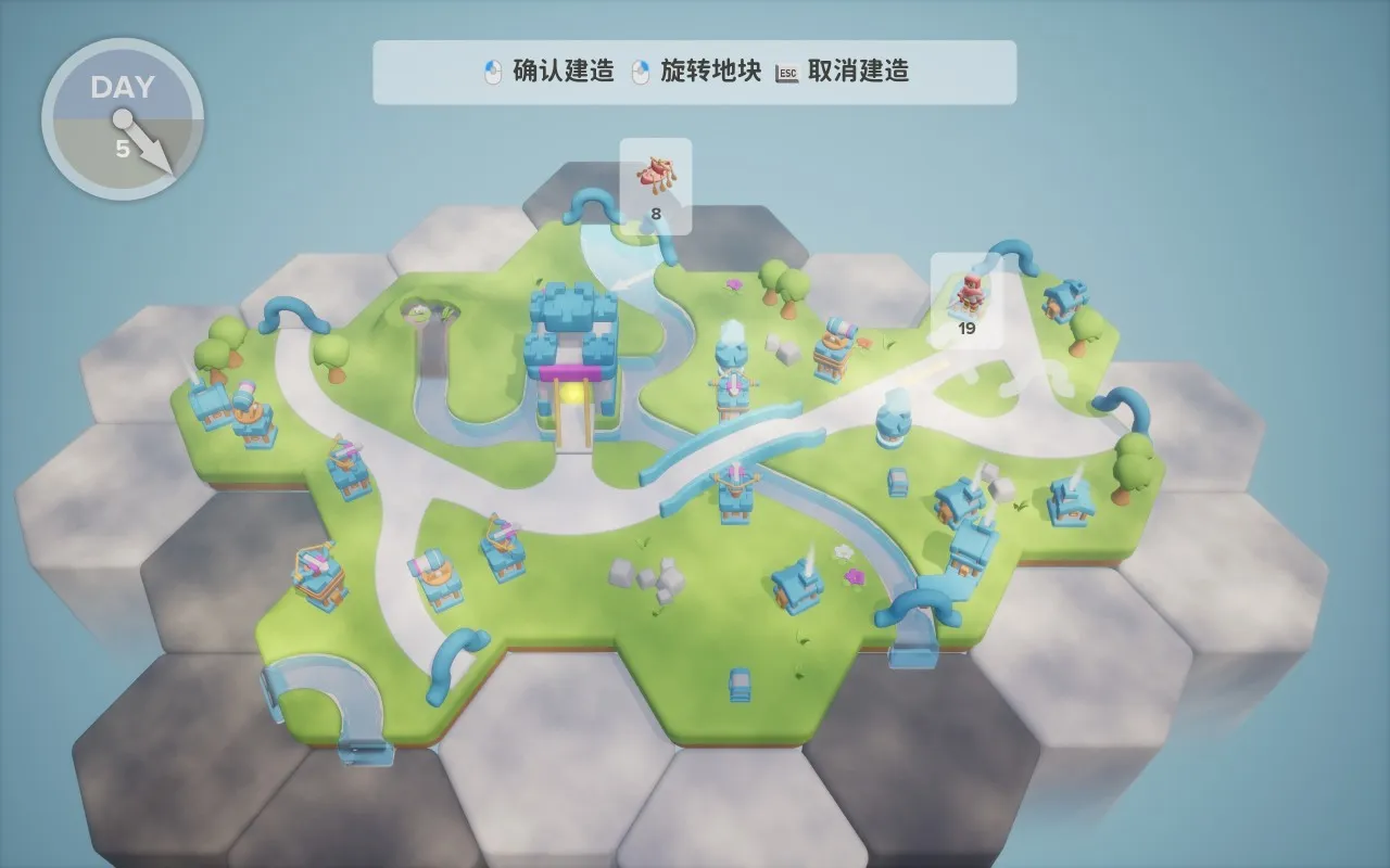 《六方守护者》：建造奇观+肉鸽策略+扩展地块+冰火法术+放置塔防
